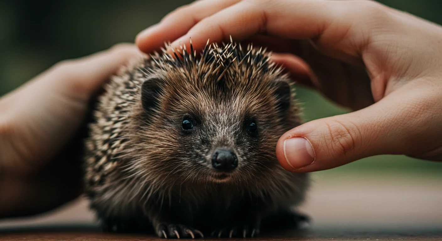 Hedgehog being gently examined