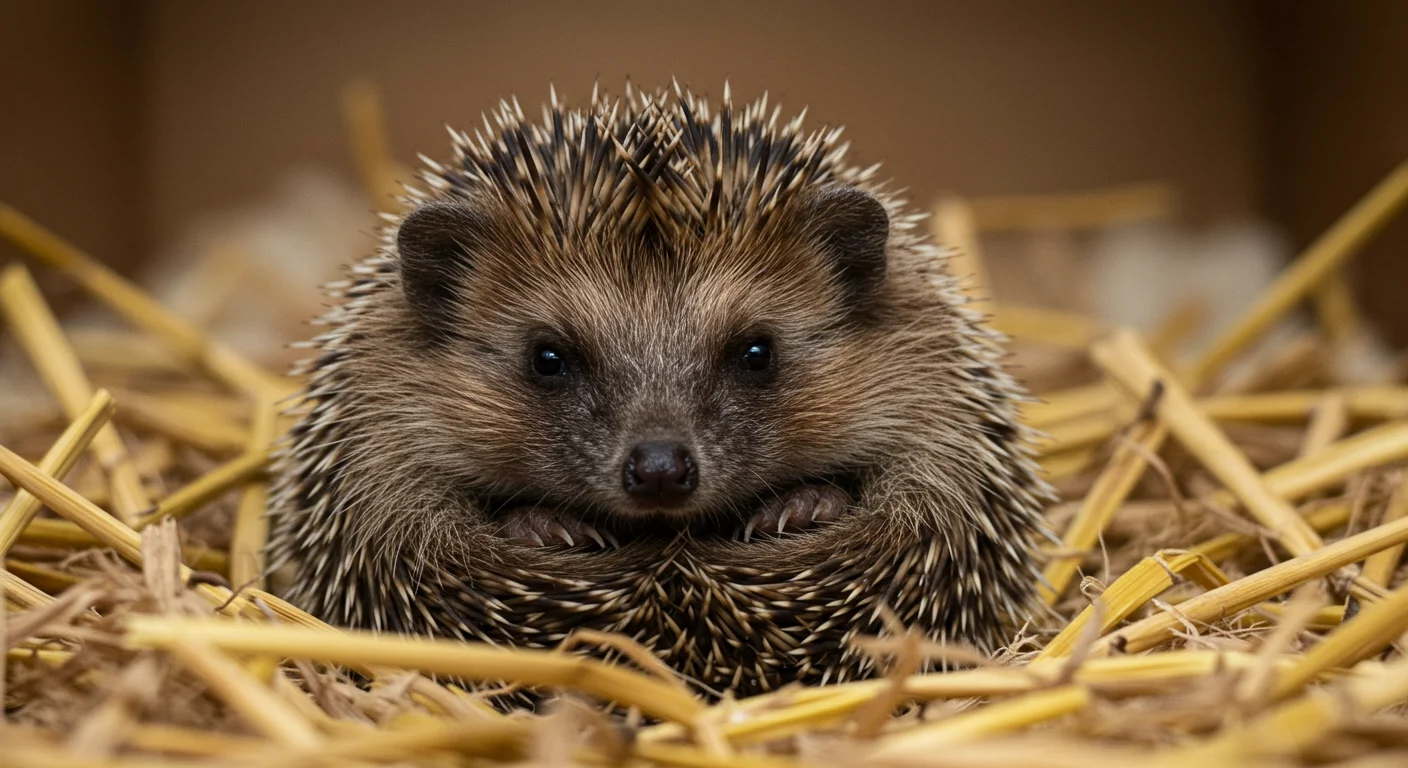 Hedgehog resting, ideally in a cool environment.