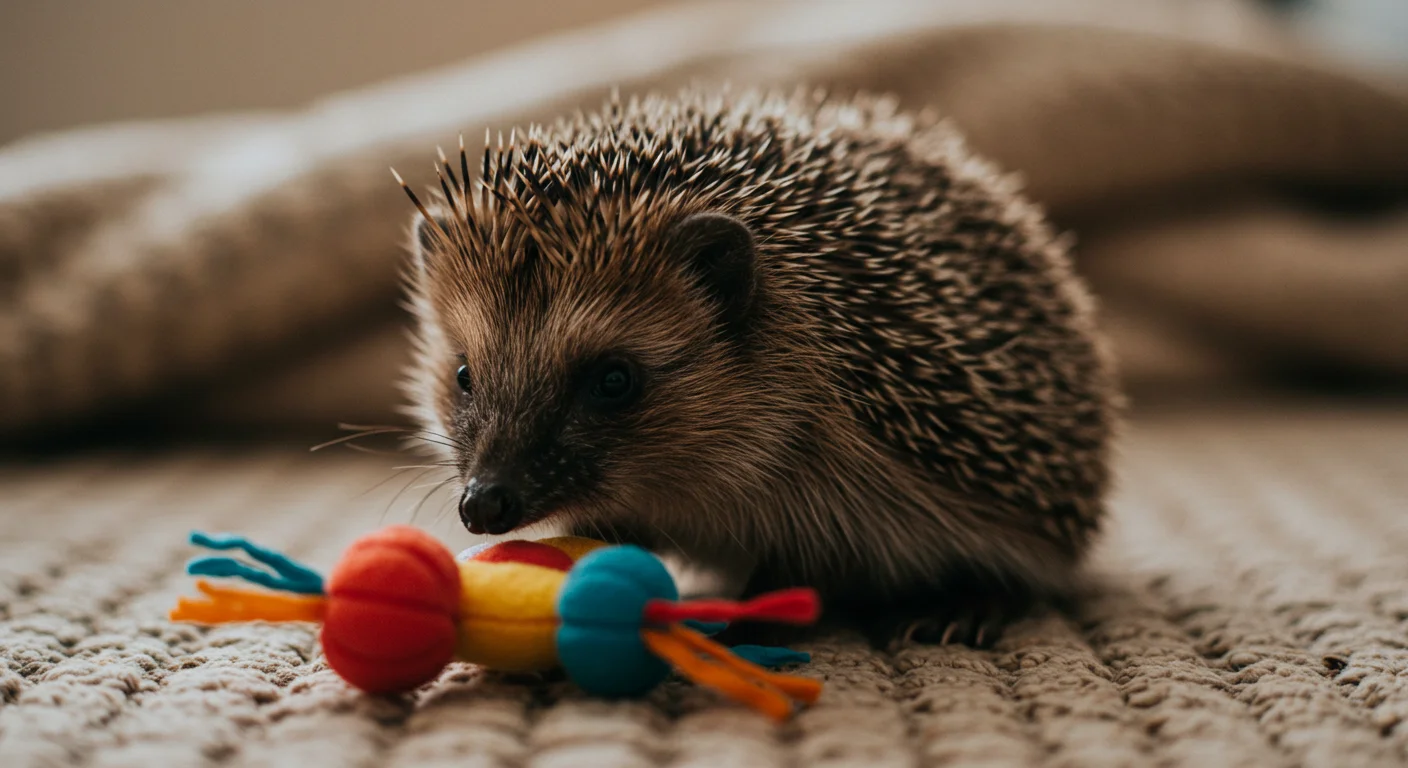 Hedgehog exploring outside its cage, encouraging exercise