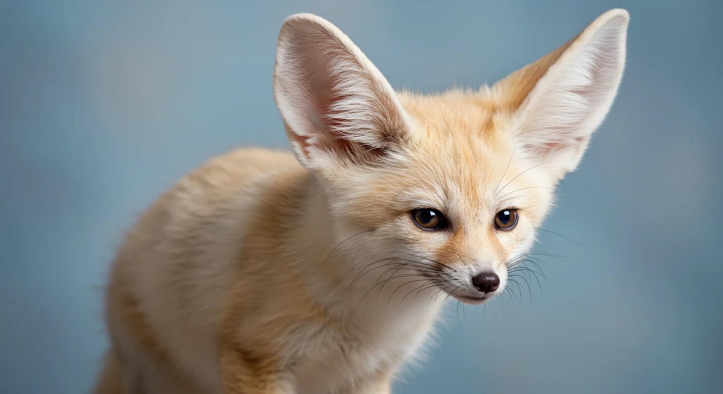 Fennec fox looking curiously, perhaps near a potential potty spot