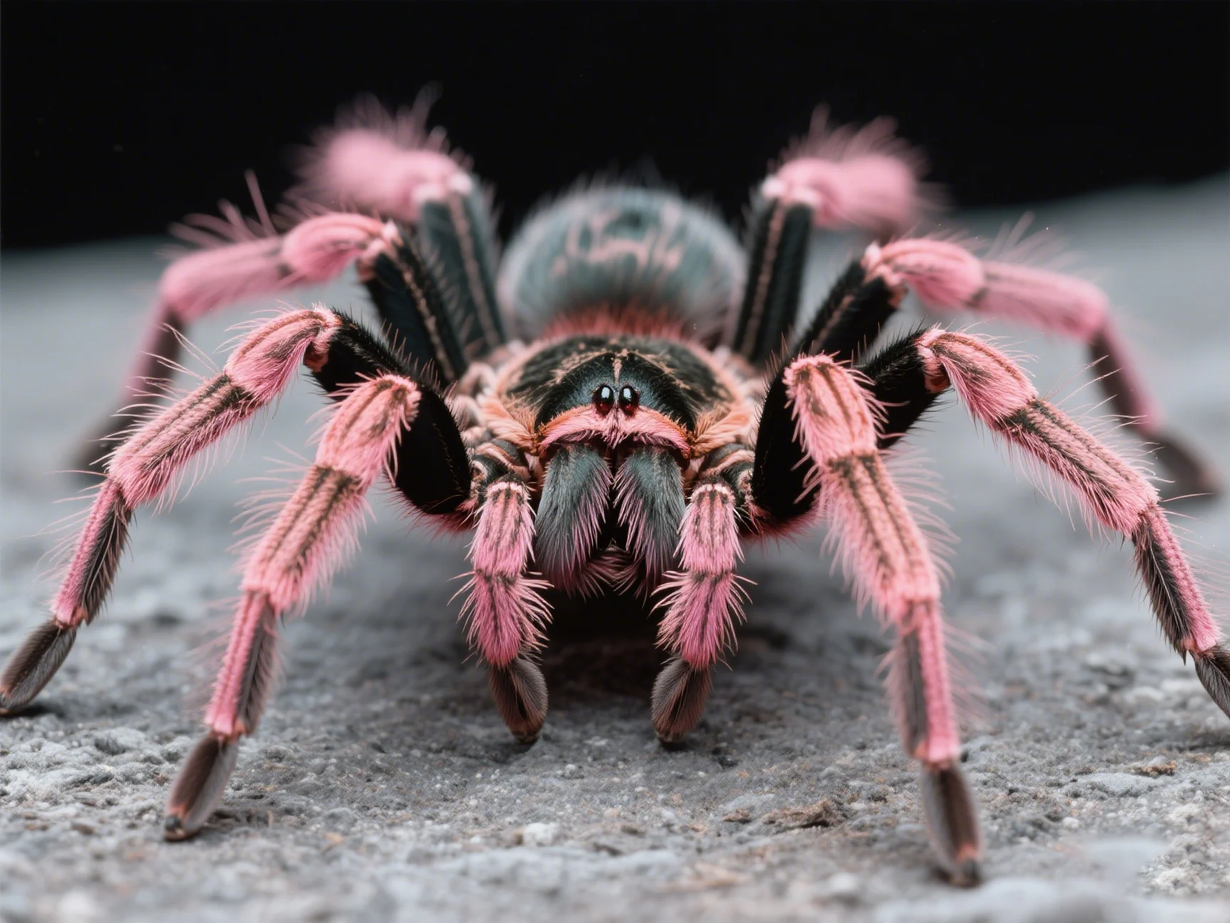 Antilles pinktoe tarantula resting calmly, showcasing its typical docile nature.