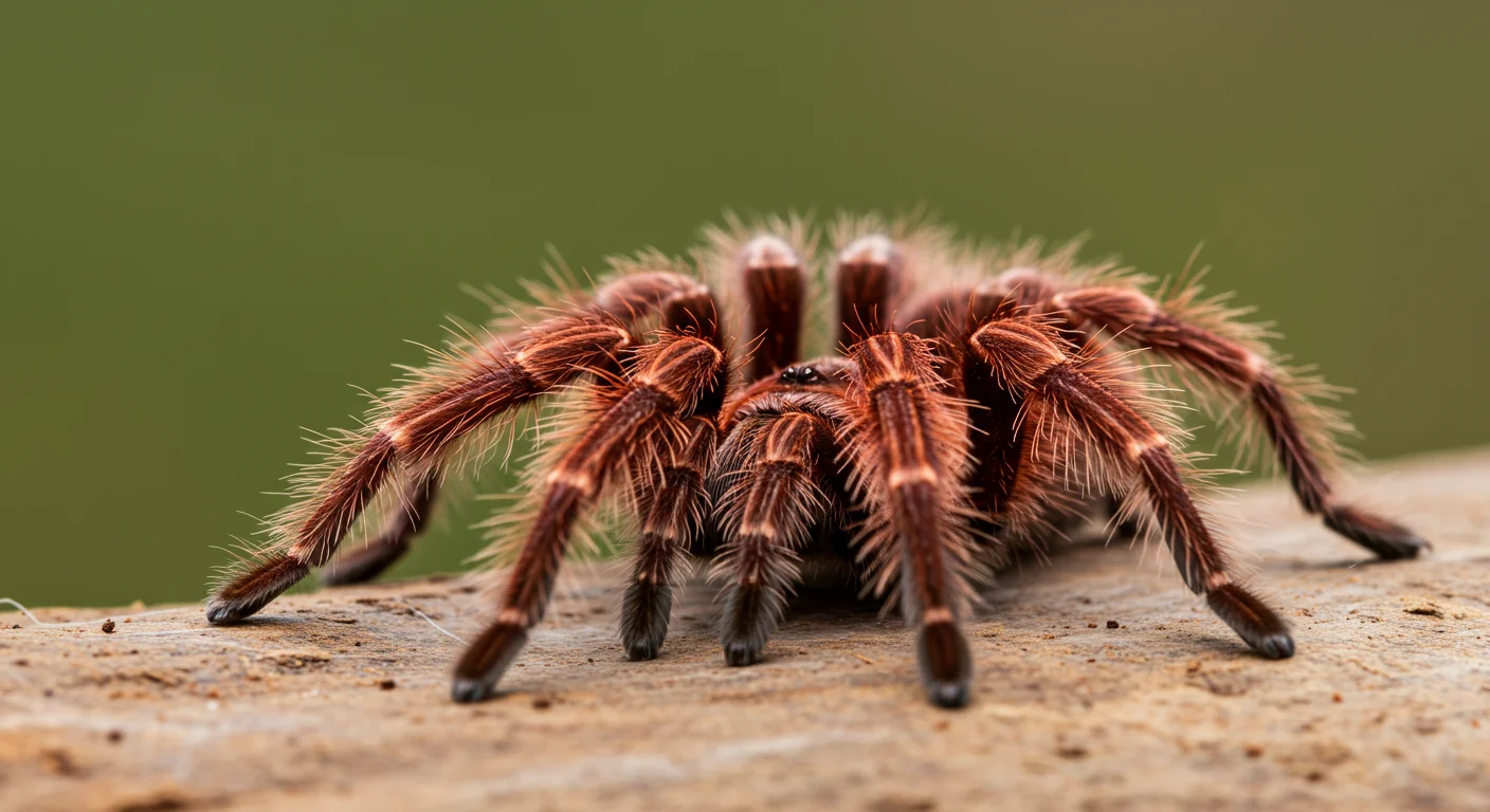Detailed close-up of a Chilean Rose Tarantula showing hairs