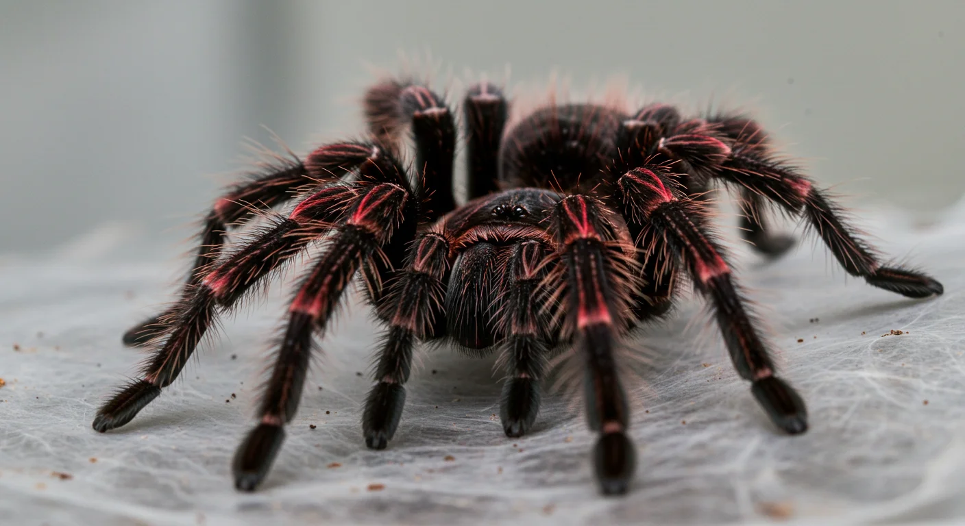 Close-up of a tarantula resting