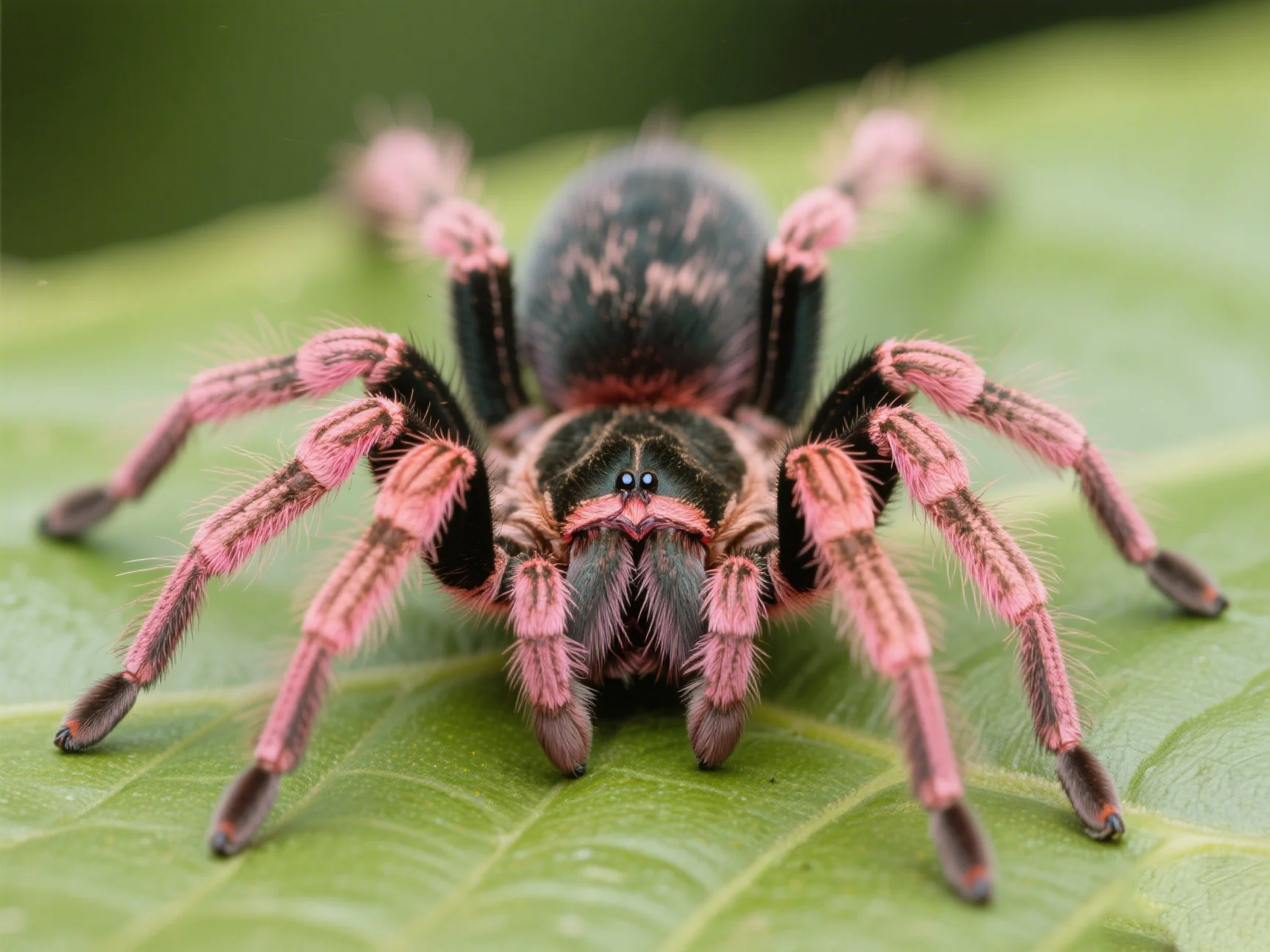 Juvenile Caribena versicolor perched near a potential feeding spot