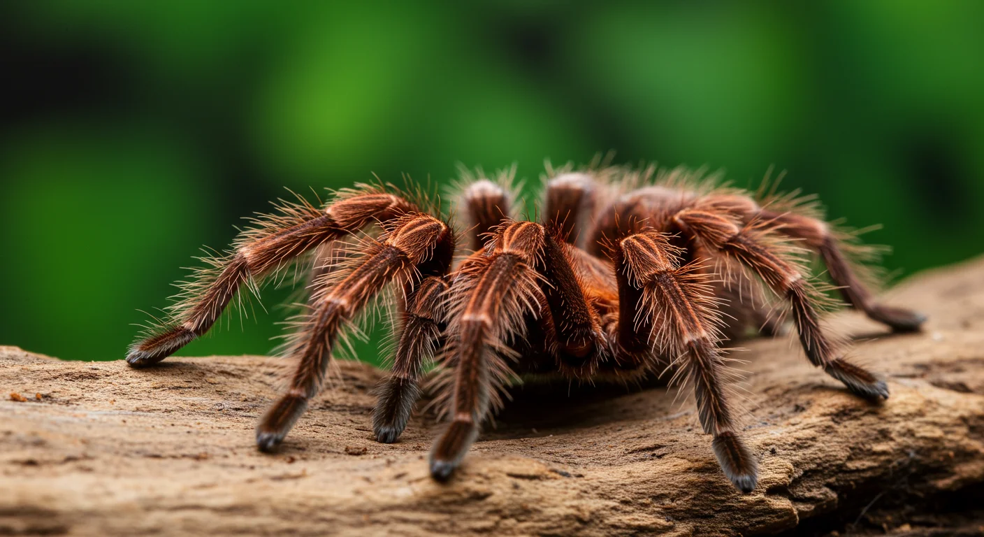 Using a soft brush near a tarantula for habituation