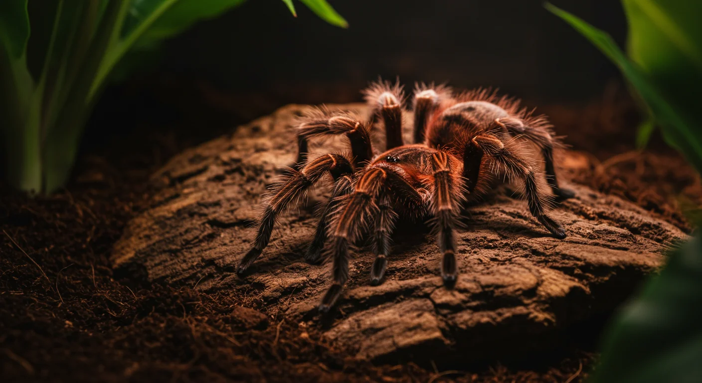 Tarantula seeking shade, illustrating temperature regulation behavior