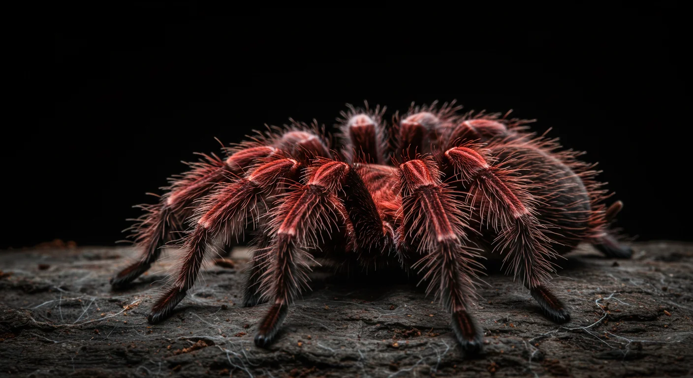 Chilean Rose Tarantula showing urticating hairs on abdomen